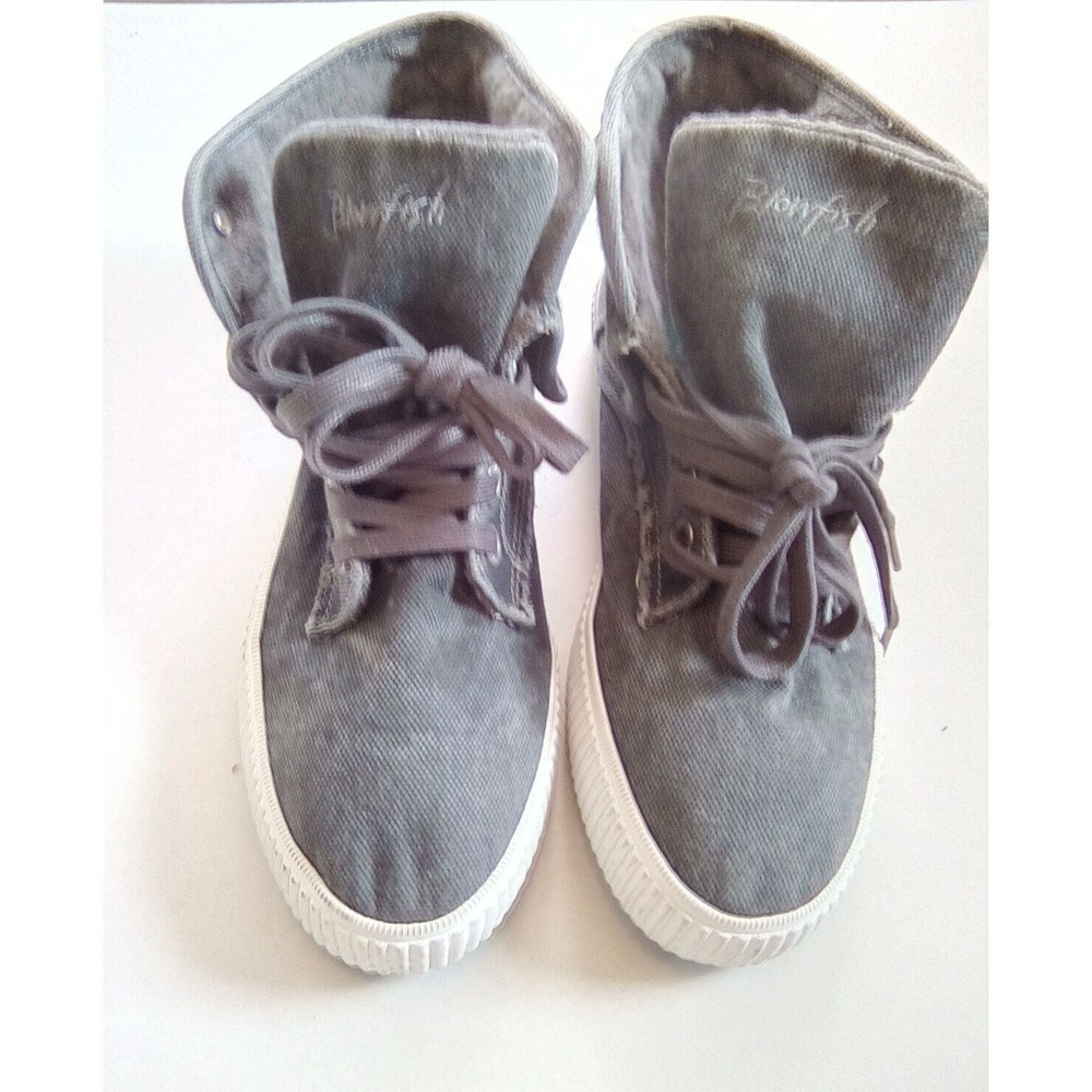 Blowfish Malibu High Top Sneakers Canvas Casual Shoes Gray Women's Size 5